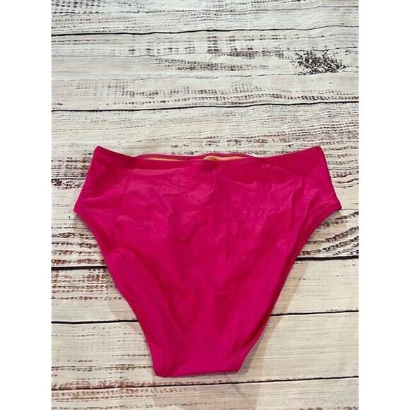 J.Crew Womens Hallie Bikini Bottom High Rise Swim Beach Fuchsia Pink Size M NWT - Picture 3 of 9